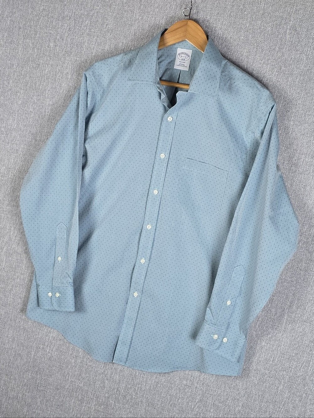 Brooks Brothers 1818 Regent Button Down Shirt Blue Sz 16/ 2-3